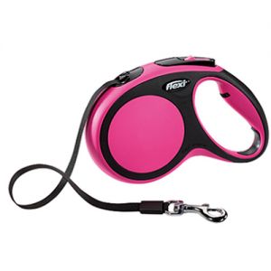 РУЛЕТКА ДЛЯ СОБАК FLEXI NEW COMFORT L (ДО 50КГ) ЛЕНТА 8М ЧЕРНЫЙ/РОЗОВЫЙ