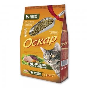 Сухой корм «Оскар» С индейкой и овощами для взрослых кошек 