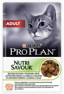 PRO PLAN® NUTRISAVOUR® Adult для взрослых кошек С ЯГНЕНКОМ   Для взрослых кошек   Влажный