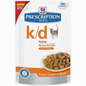 КОРМ ДЛЯ КОШЕК HILLS (ХИЛС) PRESCRIPTION DIET FELINE K/D ПРИ ЗАБОЛЕВАНИИ ПОЧЕК, КУРИЦА КОНС.