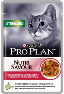 PRO PLAN® NUTRISAVOUR® Sterilised для стерилизованных кошек С УТКОЙ