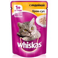 КОРМ ДЛЯ КОШЕК WHISKAS КРЕМ-СУП С ИНДЕЙКОЙ КОНС. ПАУЧ
