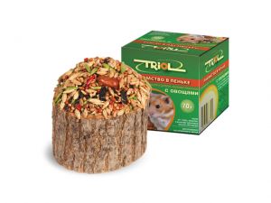 ЛАКОМСТВО ДЛЯ МЕЛКИХ ГРЫЗУНОВ ТРИОЛ-КРИСПИ В ПЕНЬКЕ С ОВОЩАМИ, УП. 70Г
