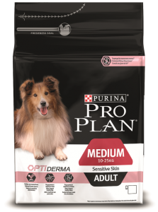 PRO PLAN® OPTIDERMA® для взрослых собак средних пород с чувствительной кожей С ЛОСОСЕМ
