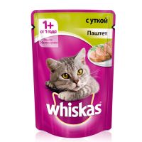 КОРМ ДЛЯ КОШЕК WHISKAS ПАШТЕТ С УТКОЙ КОНС. ПАУЧ