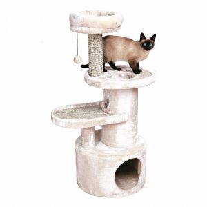 PETMAX ДОМ-КОГТЕТОЧКА BASTION 111 СМ, СЕРАЯ
