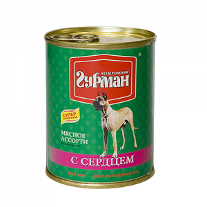 КОРМ ДЛЯ СОБАК ЧЕТВЕРОНОГИЙ ГУРМАН МЯСНОЕ АССОРТИ СЕРДЦЕ КОНС.