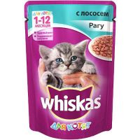 КОРМ ДЛЯ КОТЯТ ВИСКАС ЛОСОСЬ РАГУ КОНС. ПАУЧ