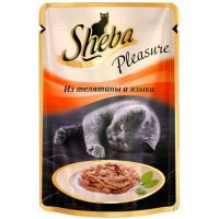 КОРМ ДЛЯ КОШЕК SHEBA PLEASURE ТЕЛЯТИНА, ЯЗЫК КОНС.