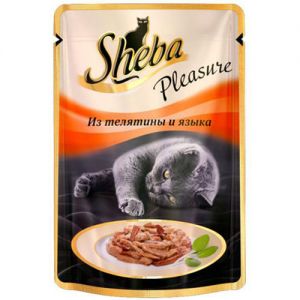 КОРМ ДЛЯ КОШЕК SHEBA PLEASURE ТЕЛЯТИНА, ЯЗЫК КОНС.
