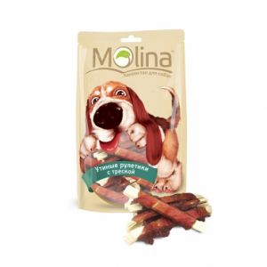 Лакомство для собак Molina «Утиные рулетики с треской»