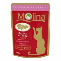 Влажный корм (пауч) для кошек Molina «Лосось и тунец в соусе»