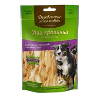 ЛАКОМСТВО ДЛЯ СОБАК ДЕРЕВЕНСКИЕ ЛАКОМСТВА УШИ КРОЛИЧЬИ, ВЯЛЕНЫЕ В ПЕЧИ