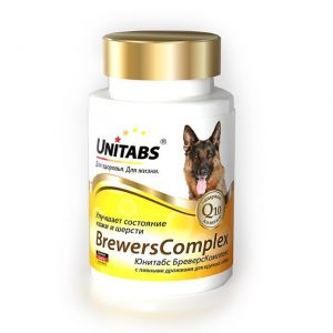 Unitabs Brevers Complex Q10 Витамины с Пивными дрожжами для Крупных собак 