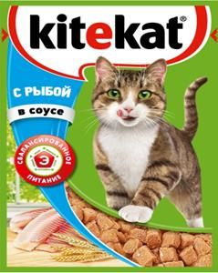 КОРМ ДЛЯ КОШЕК КИТЕКАТ РЫБА В СОУСЕ, ПАК. 85Г