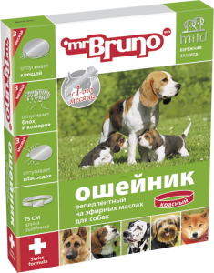 MR.BRUNO Ошейник репеллентный Красный