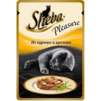 КОРМ ДЛЯ КОШЕК SHEBA PLEASURE КУРИЦА, КРОЛИК КОНС.