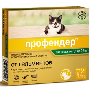 BAYER PROFENDER АНТИГЕЛЬМИНТИК ДЛЯ КОШЕК (0, 5-2, 5 КГ ВЕСА)