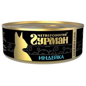 КОРМ ДЛЯ КОШЕК ЧЕТВЕРОНОГИЙ ГУРМАН ИНДЕЙКА НАТУРАЛЬНАЯ В ЖЕЛЕ КОНС.