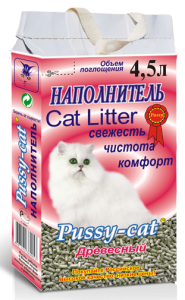 НАПОЛНИТЕЛЬ ДЛЯ КОШАЧЬЕГО ТУАЛЕТА ПУССИ-КЭТ ДРЕВЕСНЫЙ