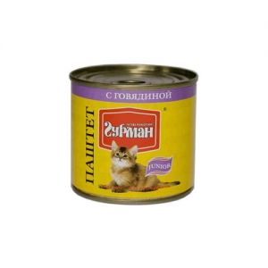 КОРМ ДЛЯ КОТЯТ ЧЕТВЕРОНОГИЙ ГУРМАН ГОВЯДИНА ПАШТЕТ КОНС.