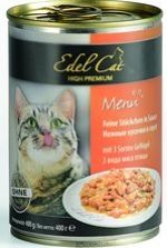 Влажные корма Edel Cat  Кусочки в соусе 3 вида мяса птицы