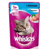 КОРМ ДЛЯ КОШЕК WHISKAS ПАШТЕТ С ЛОСОСЕМ КОНС. ПАУЧ
