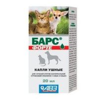 АВЗ/БАРС ФОРТЕ КАПЛИ УШНЫЕ ДЛЯ ЛЕЧЕНИЕ ОТИТОВ,ОТОДЕКТОЗА И УШНОЙ ЧЕСОТКИ СОБАК И КОШЕК 20МЛ