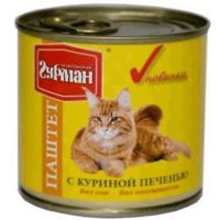 КОРМ ДЛЯ КОШЕК ЧЕТВЕРОНОГИЙ ГУРМАН КУРИНАЯ ПЕЧЕНЬ ПАШТЕТ КОНС
