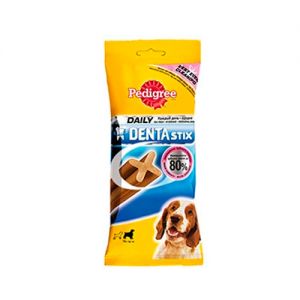 ЛАКОМСТВО ДЛЯ СОБАК PEDIGREE DENTA STIX ПЛАСТИНКИ ДЛЯ СНЯТИЯ ЗУБНОГО КАМНЯ У СРЕДНИХ СОБАК