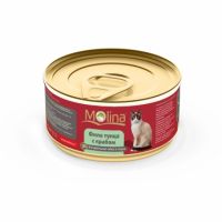 Консервы в соусе для кошек Molina «Филе тунца с крабом»