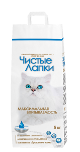 НАПОЛНИТЕЛЬ ДЛЯ КОШАЧЬЕГО ТУАЛЕТА ЧИСТЫЕ ЛАПКИ, ПАК