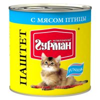 КОРМ ДЛЯ КОТЯТ ЧЕТВЕРОНОГИЙ ГУРМАН МЯСО ПТИЦЫ ПАШТЕТ КОНС.