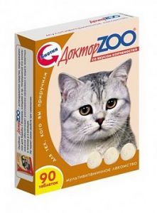 Доктор ZOO Мультивитаминное лакомство для кошек со вкусом копченостей