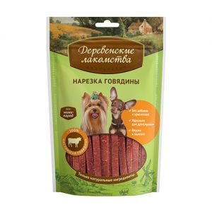 ЛАКОМСТВО ДЛЯ СОБАК ДЕРЕВЕНСКИЕ ЛАКОМСТВА МИНИ ПОР.НАРЕЗ.ГОВЯД,