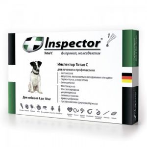 Inspector капли от внешних и внутренних паразитов для собак от 4 до 10 кг