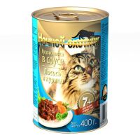 «НОЧНОЙ ОХОТНИК» - КОНСЕРВИРОВАННЫЕ КОРМА ДЛЯ КОШЕК СТАРШЕ 7 ЛЕТ Лосось и курица