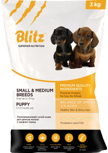 BLITZ Puppy Small & Medium Сухой корм для щенков мелких и средних пород
